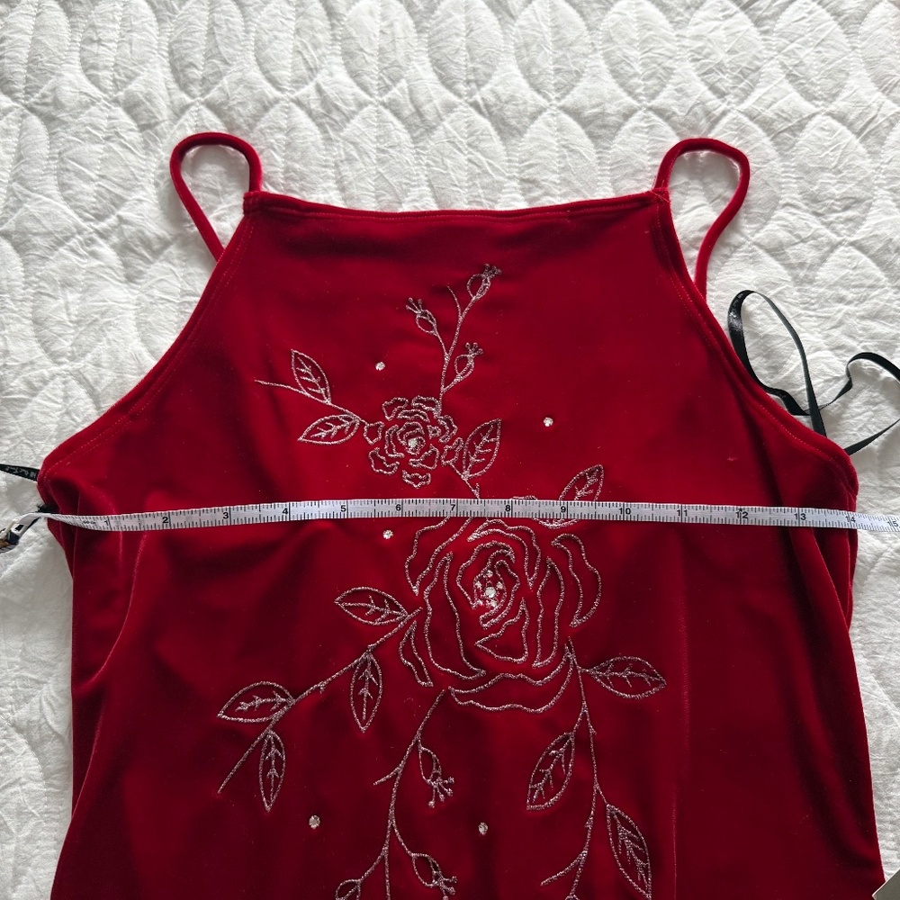 Red Velour Formal Dress - Picture 5 of 7